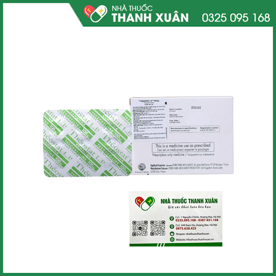 Théostat LP thuốc điều trị hen phế quản khó thở kịch phát, khó thở mạn do hen và co thắt phế quản